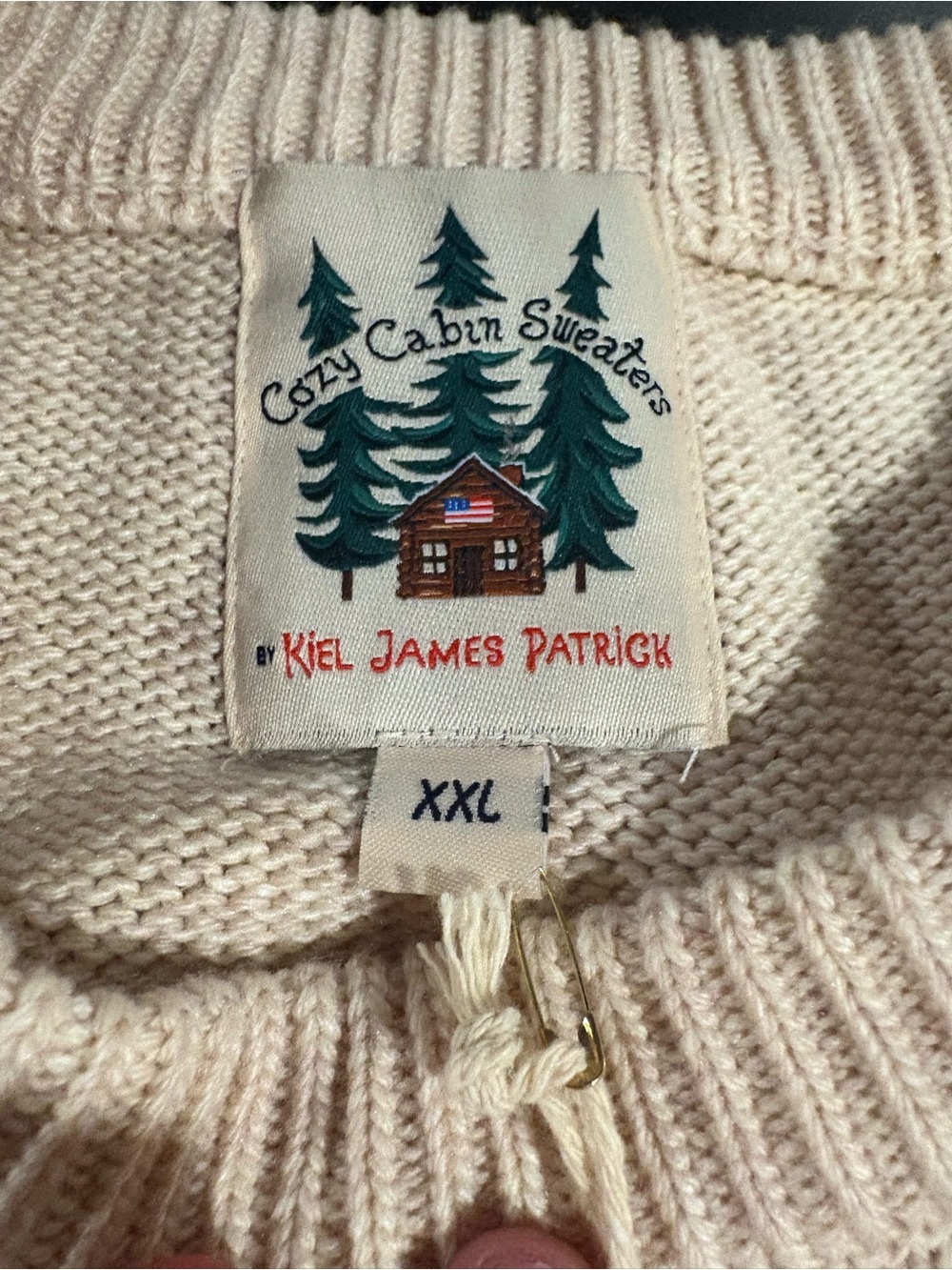 Kiel James Patrick Cream and Red Fair Isle Crewneck Sweater - Picture 2 of 4